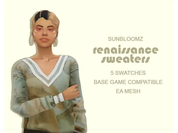 Maxis Match RENAISSANCE SWEATERS PAINTINGS PEACH - The Sims 4 Custom Content