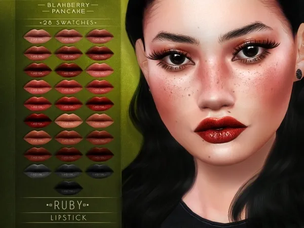 Alpha Blahberry Pancake Ruby Lipstick - The Sims 4 Custom Content
