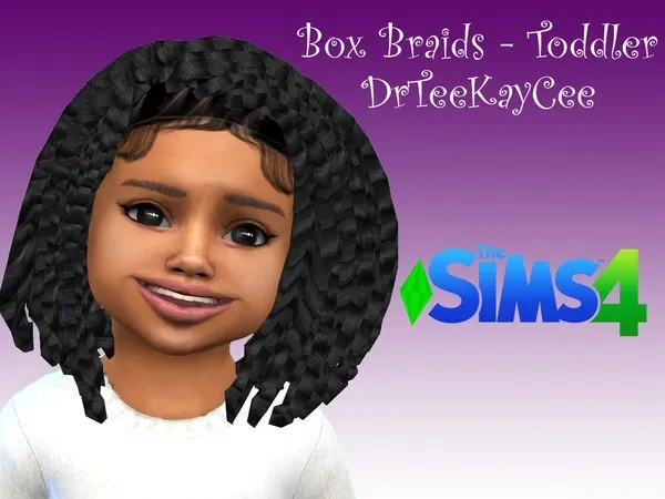 Alpha Box Braids Toddler BGC - The Sims 4 Custom Content
