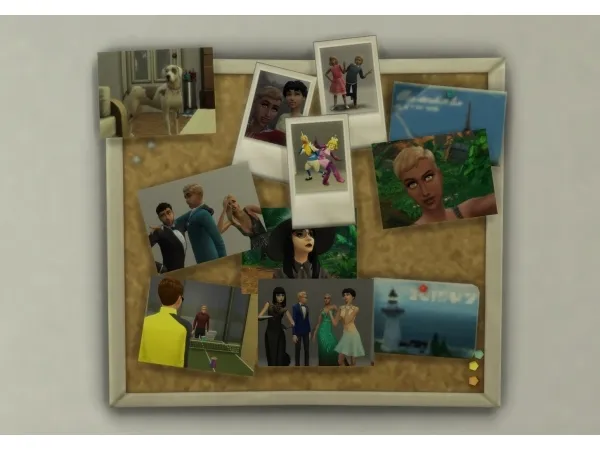 Alpha Photos Overhaul (Get Rid of Frame Pin to Corkboard Polaroid Look) by zanazu - The Sims 4 Custom Content