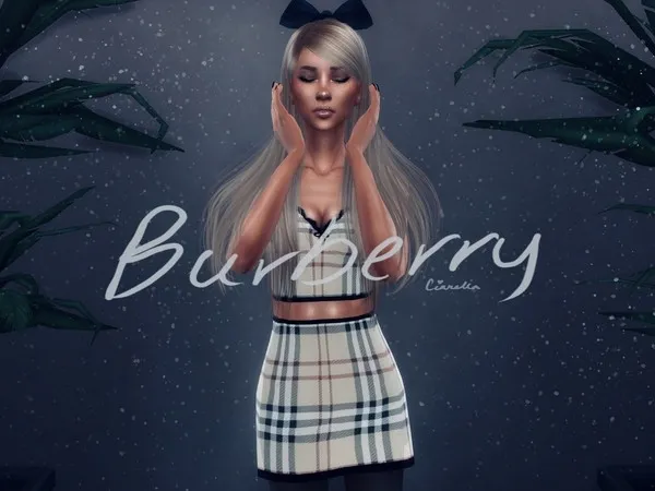 Alpha Burberry Dress Ciarella - The Sims 4 Custom Content