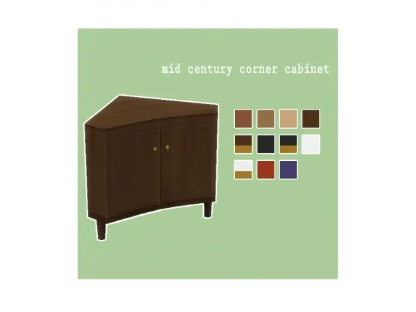 Maxis Match Mid century corner cabinet - The Sims 4 Custom Content