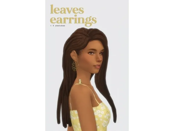 Maxis Match LEAVES EARRINGS - The Sims 4 Custom Content