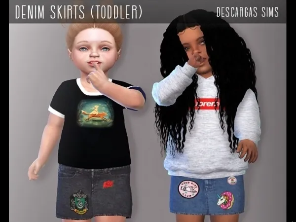 Alpha Denim Skirts - The Sims 4 Custom Content
