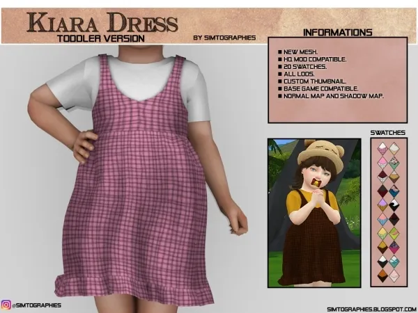 Alpha Kiara Dress (Toddler Version) by simtographies - The Sims 4 Custom Content
