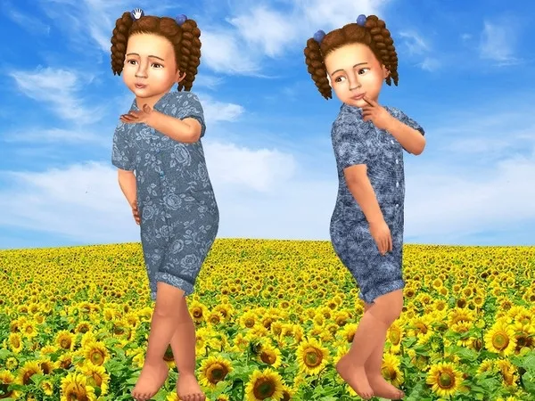 Alpha Tiny Denim Rompers - The Sims 4 Custom Content