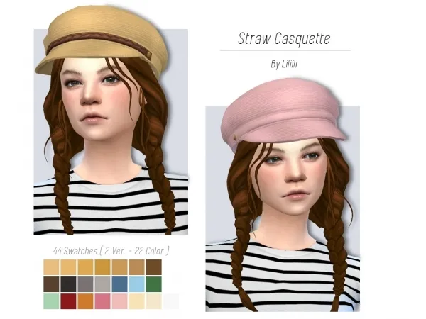 Maxis Match Straw Casquette - The Sims 4 Custom Content