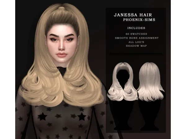 Alpha JANESSA HAIR sims by simsfinds - The Sims 4 Custom Content