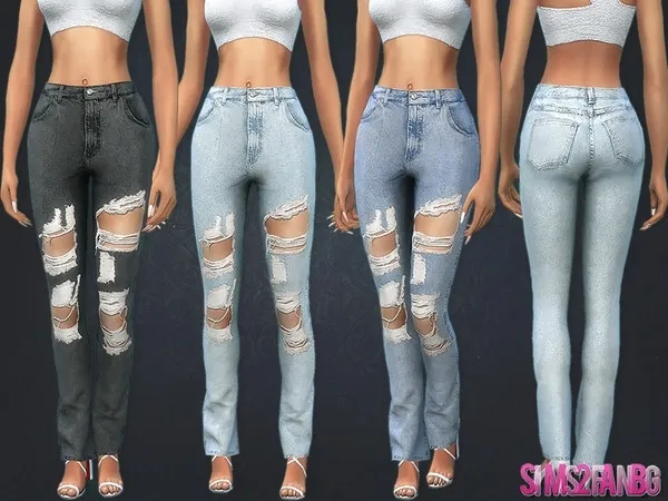 Alpha 394 High Rise Ripped Jeans - The Sims 4 Custom Content