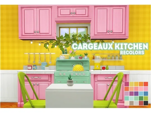 Maxis Match cargeaux kitchen recolors - The Sims 4 Custom Content