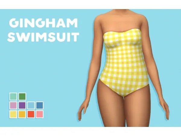 Maxis Match Gingham Swimsuit - The Sims 4 Custom Content