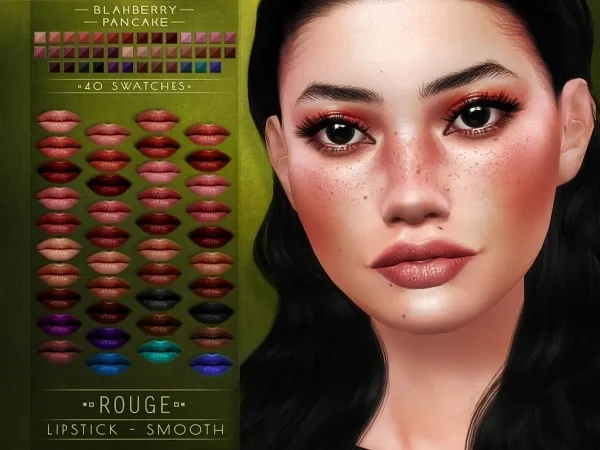 Alpha Blahberry Pancake Rouge Lipstick Smooth Version - The Sims 4 Custom Content