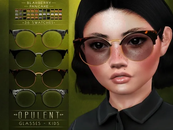 Alpha Blahberry Pancake Opulent Glasses KIDS - The Sims 4 Custom Content