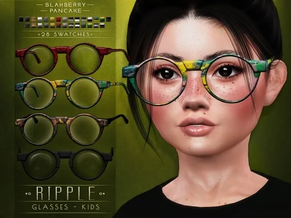 Alpha Blahberry Pancake Ripple Glasses KIDS - The Sims 4 Custom Content