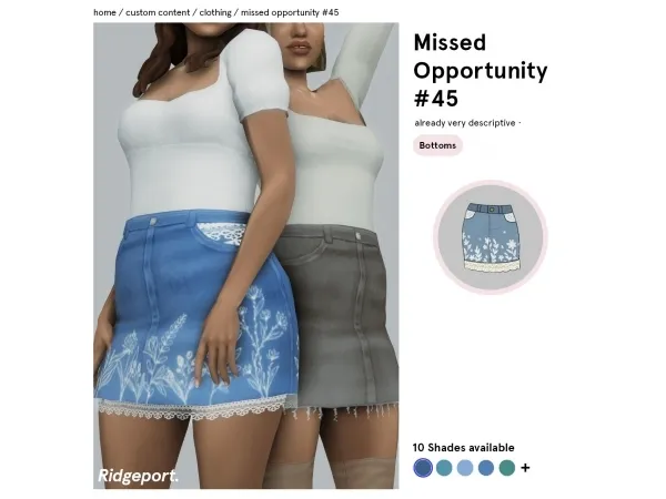 Maxis Match Missed Opportunity 45 Skirt by ridgeport - The Sims 4 Custom Content