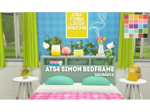 Maxis Match ats4 simon bedframe recolors - The Sims 4 Custom Content
