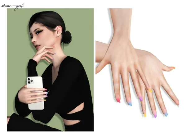 Alpha L i p s t i c k S h a p e N a i l s - The Sims 4 Custom Content