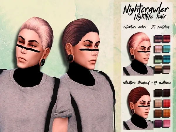 HoneysSims4 male hair retexture Nightcrawler Nightlife - The Sims 4 Custom Content