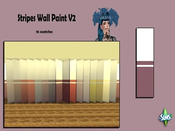 Maxis Match Stripes Wall Paint V2 by alixdekostube - The Sims 4 Custom Content
