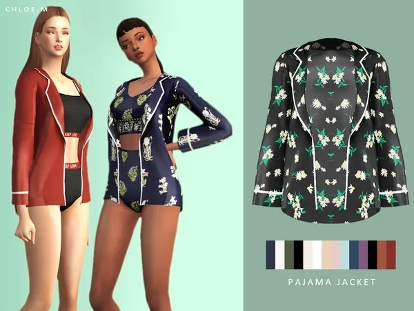 Alpha ChloeM Pajama jacket - The Sims 4 Custom Content