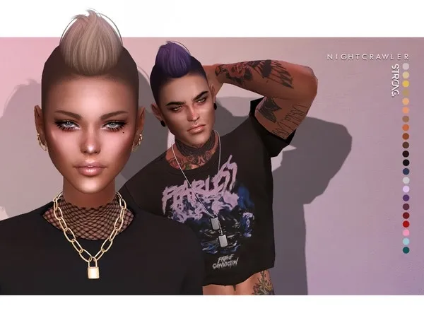 Alpha Nightcrawler Strong (HAIR) - The Sims 4 Custom Content