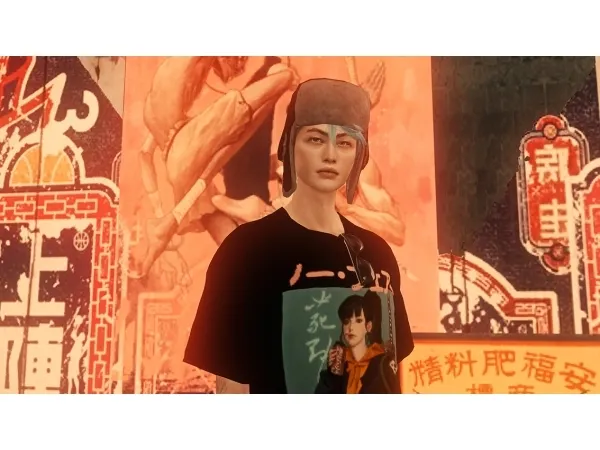 Alpha YAKUZA tee - The Sims 4 Custom Content