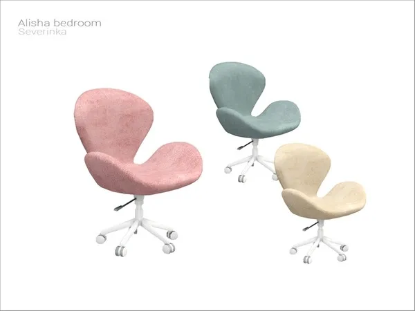 [Alisha bedroom II] desk chair Swan - The Sims 4 Custom Content