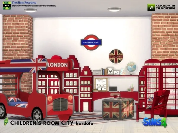 Maxis Match kardofe_Children's room City - The Sims 4 Custom Content