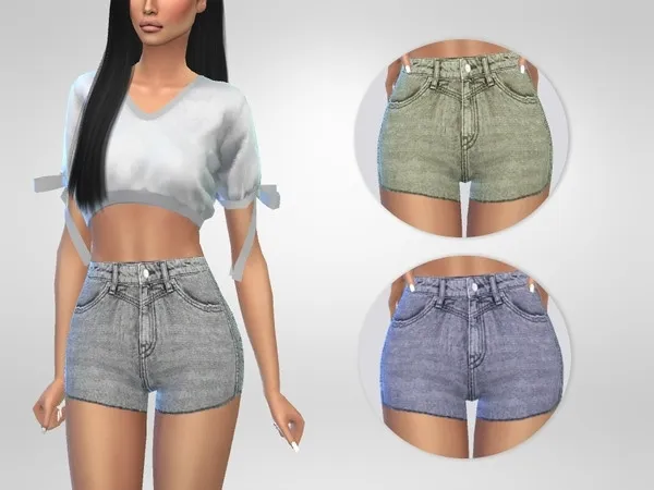 Maxis Match Tina Denim Shorts - The Sims 4 Custom Content