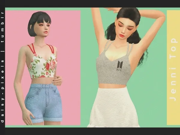 Alpha jenni top ( ) by daisypixels - The Sims 4 Custom Content