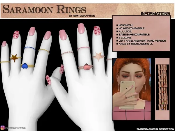 Alpha Saramoon Rings (Kids) UPDATED - The Sims 4 Custom Content