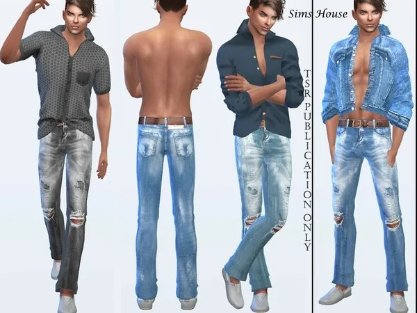 Maxis Match Men's jeans are worn and torn - The Sims 4 Custom Content