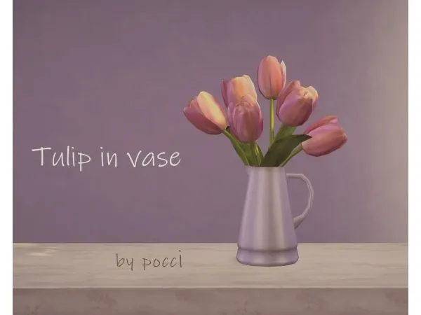 Maxis Match Tulip in vase for Sims4 by pocci - The Sims 4 Custom Content