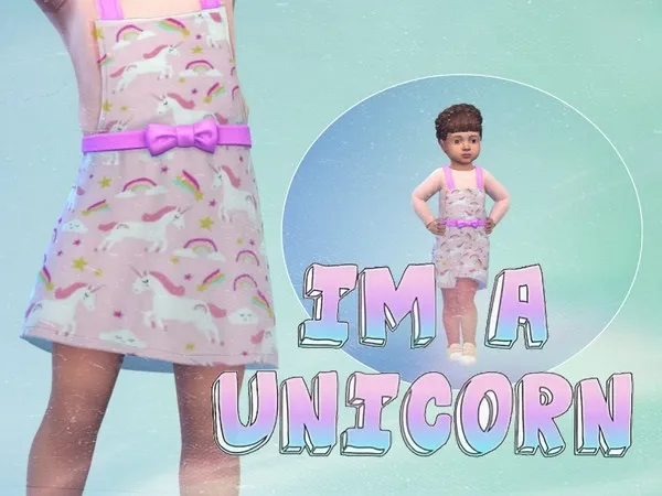 Alpha I'm a Unicorn Toddler Dress Cats Dogs - The Sims 4 Custom Content
