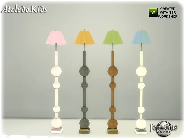 Atoledo kids bedroom part 2 floor lamp - The Sims 4 Custom Content