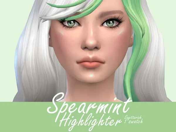 Maxis Match Spearmint Highlighter - The Sims 4 Custom Content