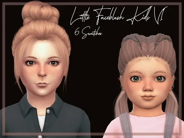 Alpha Little Faceblush Kids V1 - The Sims 4 Custom Content