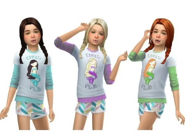 Maxis Match Mermaid Vibes layered tees - The Sims 4 Custom Content