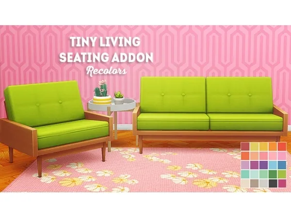 Maxis Match tiny living seating addons recolors - The Sims 4 Custom Content