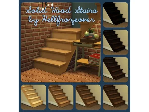 Alpha Solid Wood Stairs - The Sims 4 Custom Content