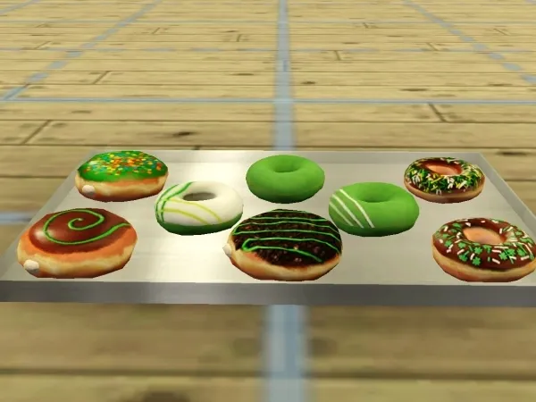 Edible St Patrick's Day Donuts by dinadine - The Sims 3 Custom Content