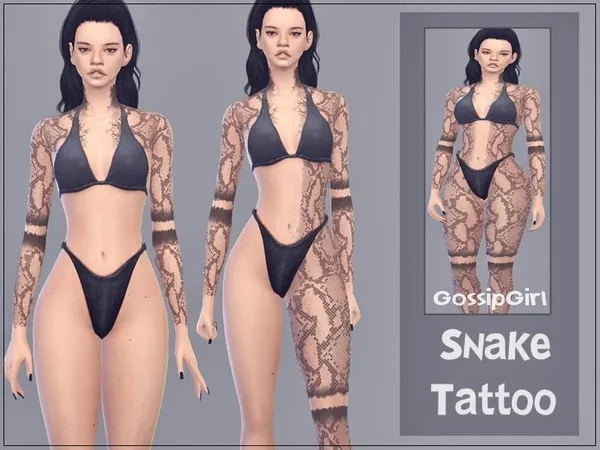 Mix Snake Tattoo - The Sims 4 Custom Content