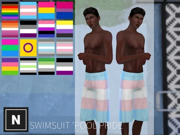 netsims pride swim trunks - The Sims 4 Custom Content