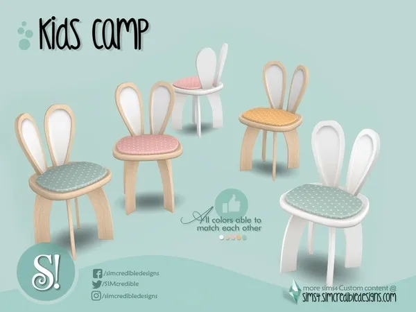 Kids Camping Bunny chair - The Sims 4 Custom Content