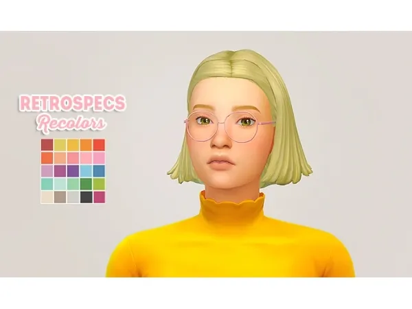 Maxis Match retrospecs recolors - The Sims 4 Custom Content