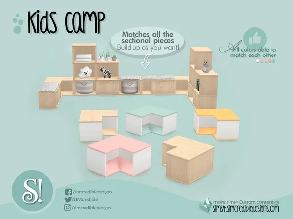 Kids camping corner piece - The Sims 4 Custom Content