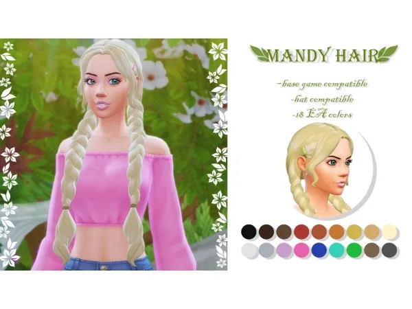 Maxis Match MANDY HAIR by o0o0oo00o0o0o0ooo0o00o0o0 - The Sims 4 Custom Content