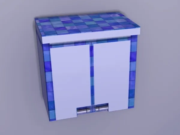 Glass Tiled Kitchen Cabinet - The Sims 4 Custom Content