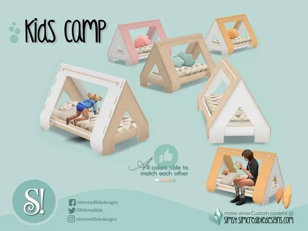 Kids Camping Toddler bed - The Sims 4 Custom Content