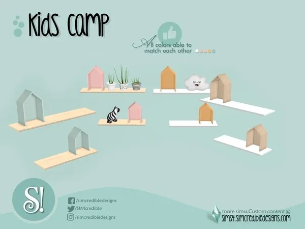 Kids Camping house shelves - The Sims 4 Custom Content